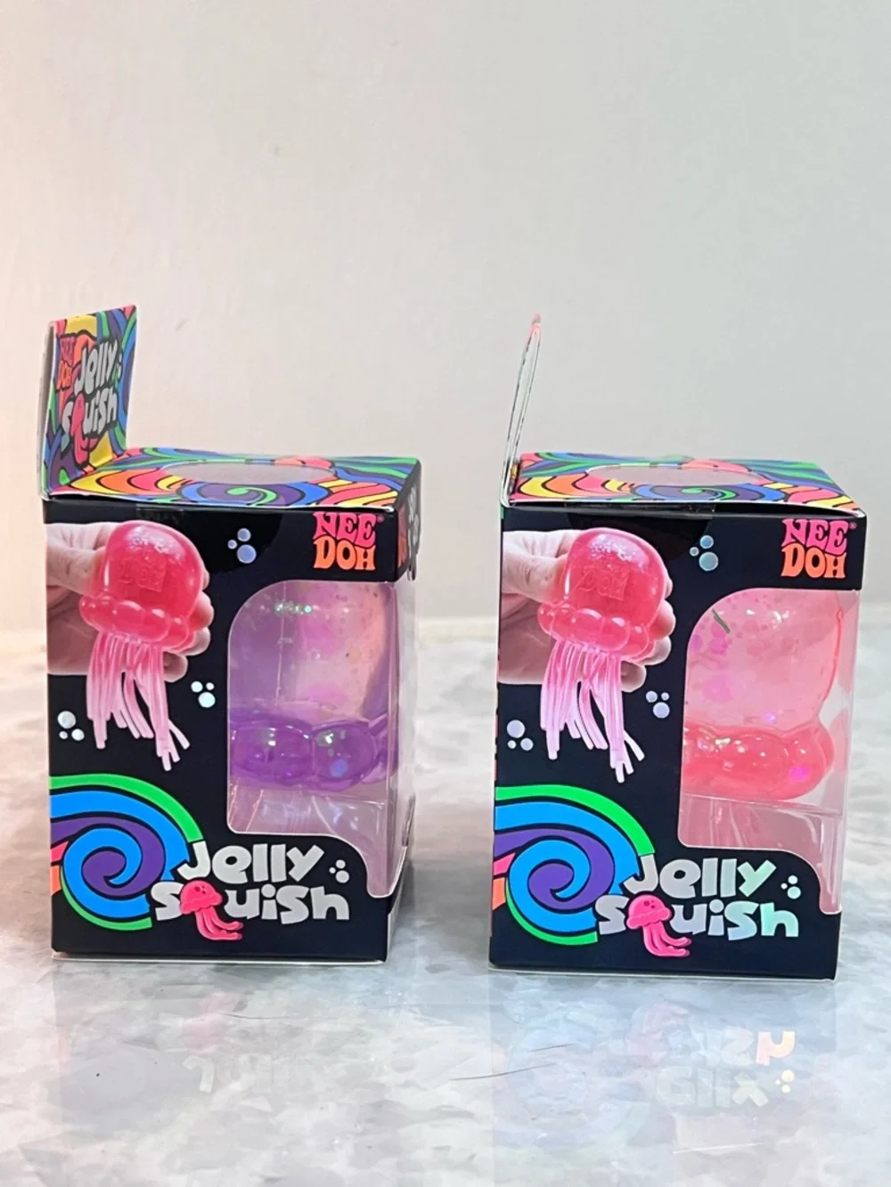 NeeDoh Jelly Squish 2 PACK Pink and Purple